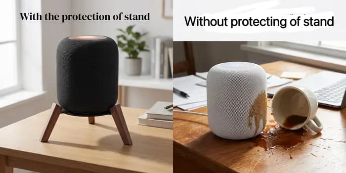 Support en bois massif pour HomePod 1 et 2e génération, support d'enceinte antidérapant, réduit les vibrations et améliore les basses, support de dissipation thermique (support uniquement)