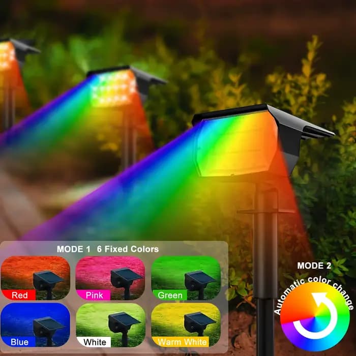 72/68 LED lumières de paysage solaire extérieure IP65 lumière solaire étanche avec 3 Modes projecteur de jardin solaire pour cour pelouse passerelle