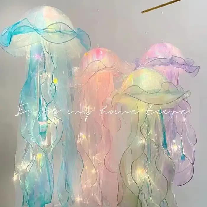 Lampe méduse Portable lanterne enfants chambre suspendue veilleuse sous la mer coloré sirène océan fête décor à la maison