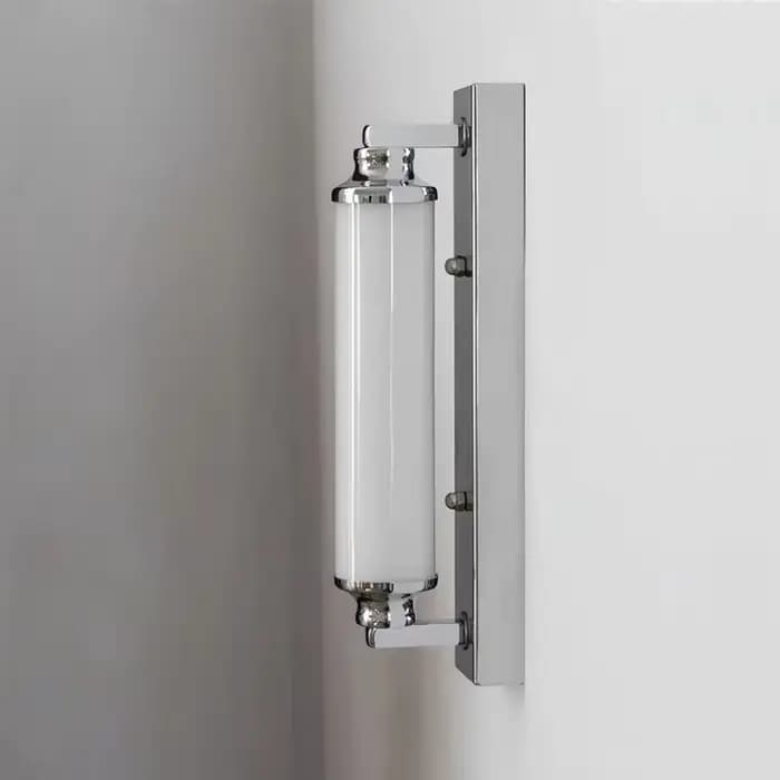Lampe murale Bauhaus, style moderne minimaliste, lampes de chambre à coucher, éclairage de vanité pour salle de bain et décoration de chambre de style mid-century, couleur chrome
