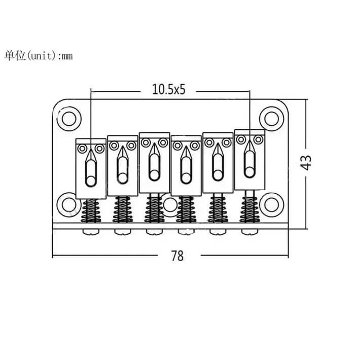 Ensemble de cordes pour guitare électrique, couleur argent doré, charge supérieure, pont rigide, accessoires pour instruments de musique