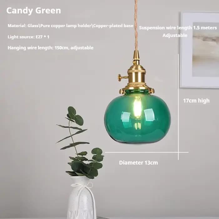 Rétro verre suspension nordique salle à manger plafond lustre Bar chambre chevet luminaire suspendu Suspendu E27 lampe