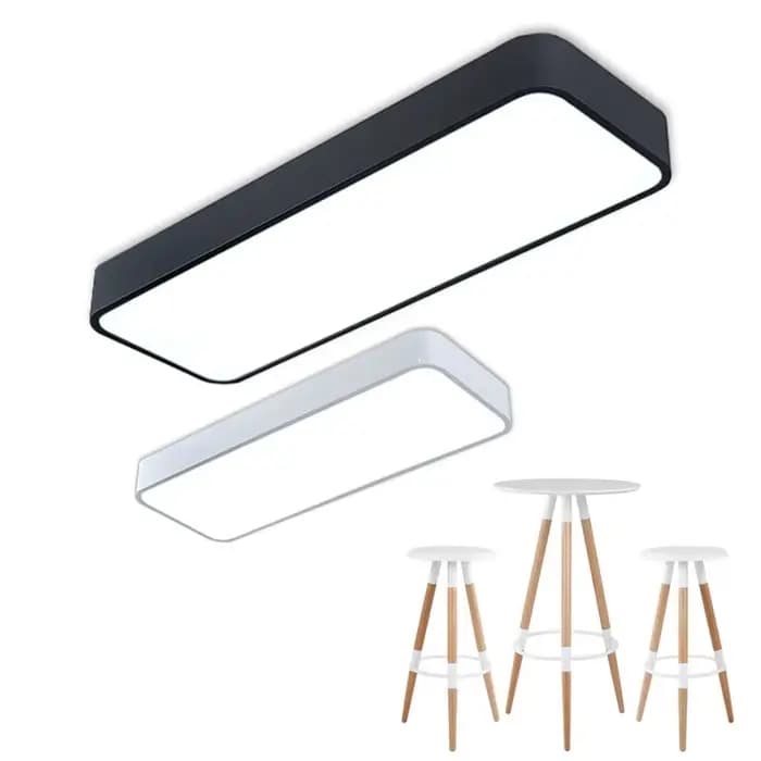 Plafonnier LED moderne, luminaire rectangulaire à montage en surface pour hall, chambre, salon, bureau
