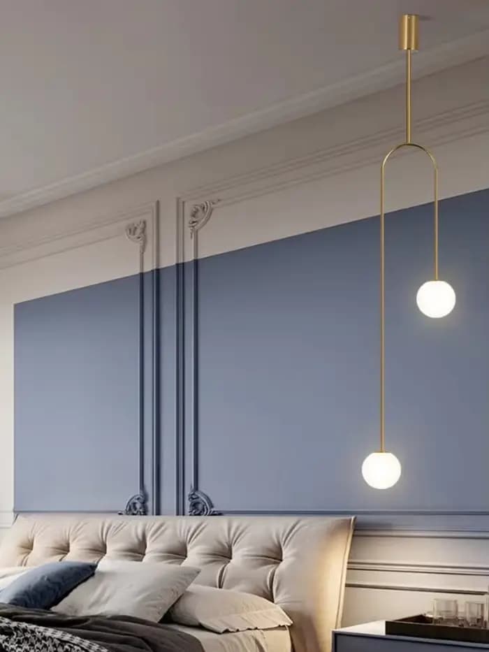 Lustre à lignes géométriques, design artistique nordique simple, lampe suspendue en arc pour salon, salle à manger, cuisine, île, éclairage de chambre à coucher