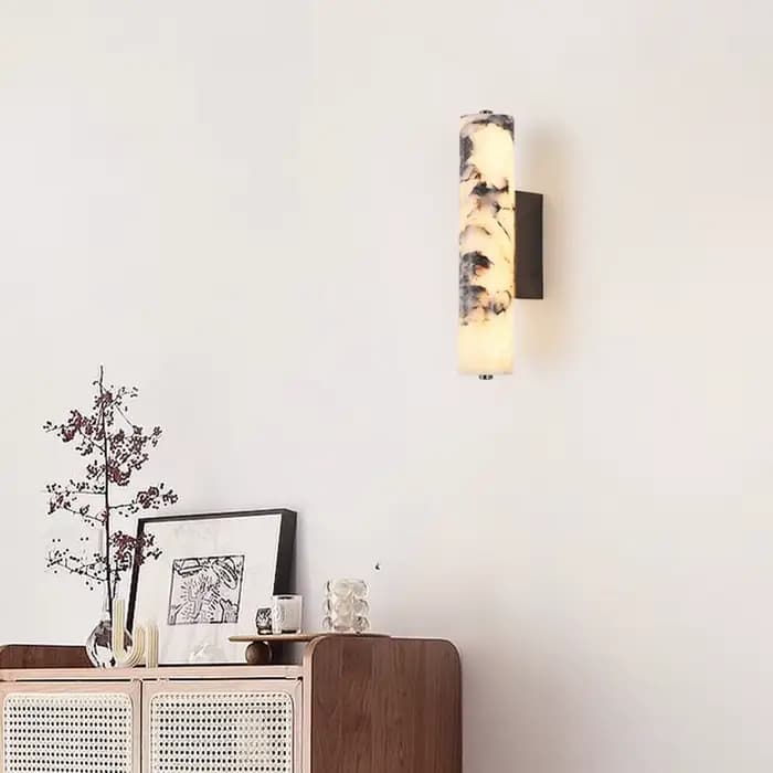 Applique murale en marbre noir de style italien, design en pierre naturelle de luxe pour chambre à coucher, chevet, salon, décoration moderne pour la maison