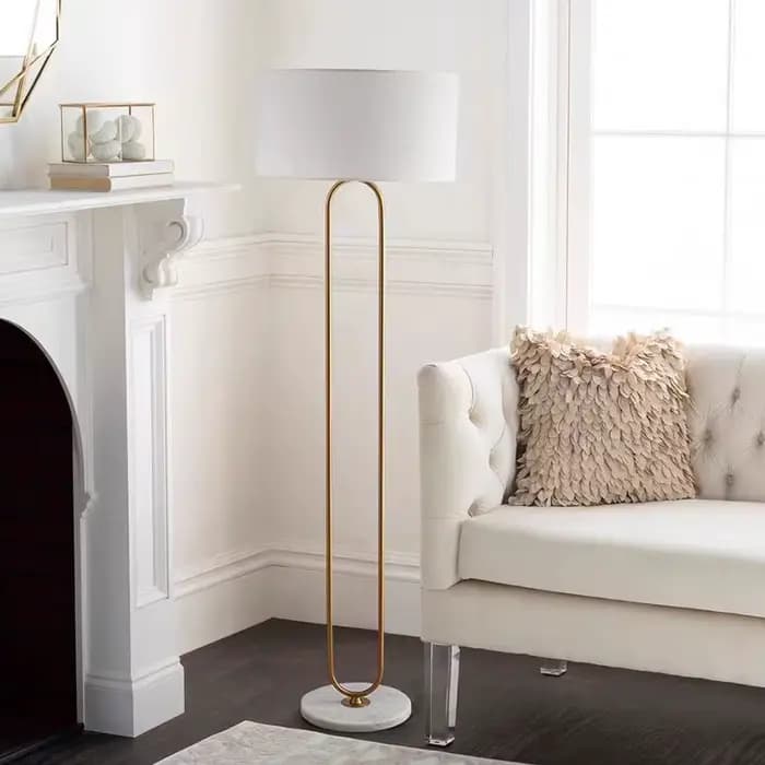 Warner-Lampe de Table LED en Tissu Minimaliste, avec Base en Marbre, Verticale, pour Chambre à Coucher