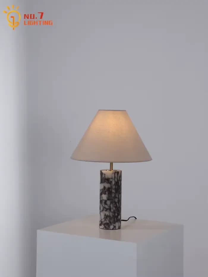 Lampe de table en marbre minimaliste design, LED E14, ambiance luxueuse, lampes de bureau, décoration intérieure, chambre à coucher, chevet, salon, bureau, hôtel