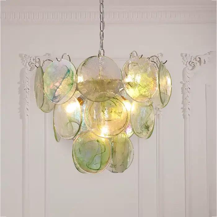 Lustre en verre coloré de luxe moderne pour salon, art de plafond, style vintage européen, décoration intérieure, lampes suspendues LED, lustre pour villa occasions spéciales