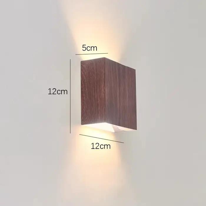 Applique murale LED en bois créative, lumière émettant de la lumière vers le haut et vers le bas, fo