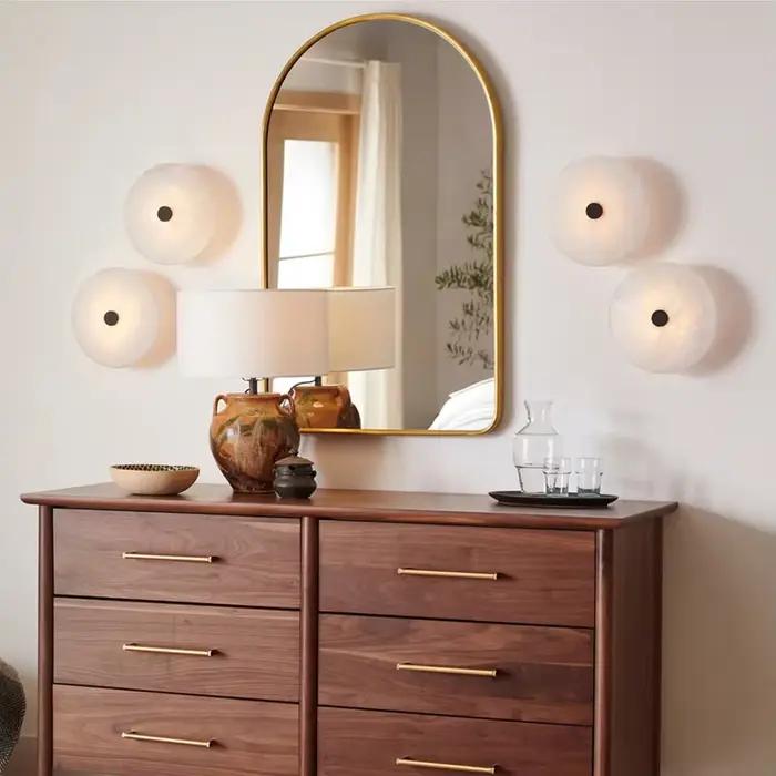 Applique murale LED circulaire en marbre naturel design moderne pour salon chambre à coucher couloir escalier chambre d'étudiant et espaces extérieurs à offrir
