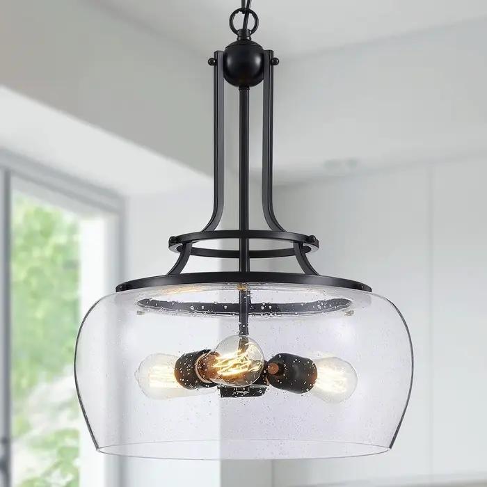 Lampe suspendue en pierre de verre rétro moderne avec finition plaqué et chaîne pour éclairage salon chambre d'hôtel grande zone