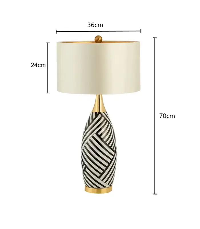 Lampe de table en céramique et tissu de style européen, éclairage créatif pour salon, bureau, chambr