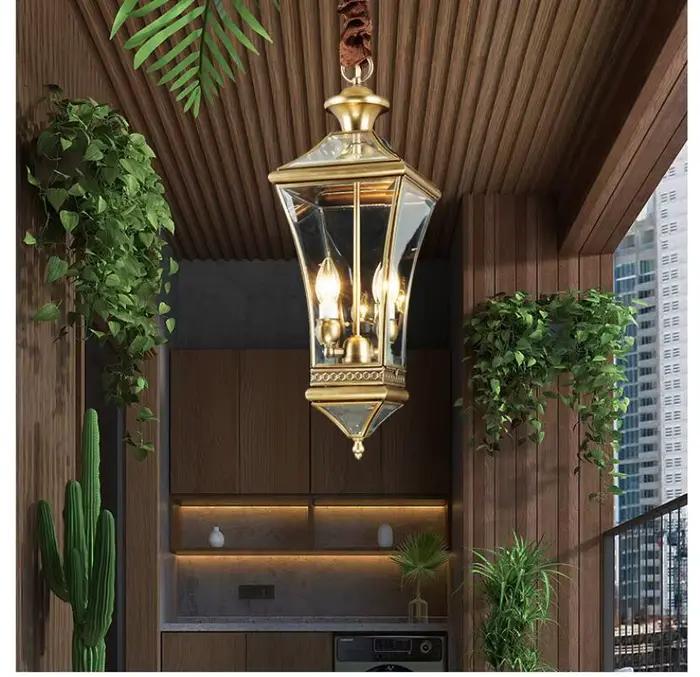 Lampe en verre et cuivre plaqué style art déco pour salon chambre d'hôtel restaurant bar boutique suspension élégante occaions spéciales
