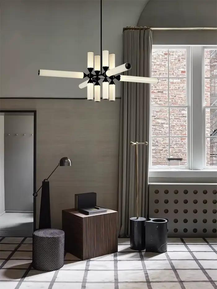 Lustres en verre design Art Déco élégants aluminium pour maison lampes LED intérieures à intensité variable pour salon occasions spéciales