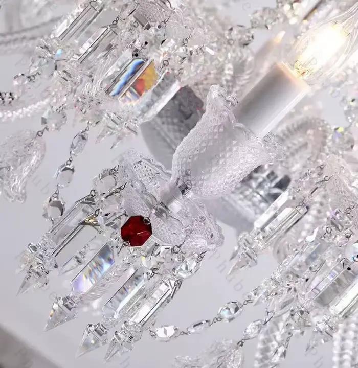 Lustre en cristal de luxe Phube avec 18 lumières LED pour salons, chambres et espaces publics élégants occasions spéciales