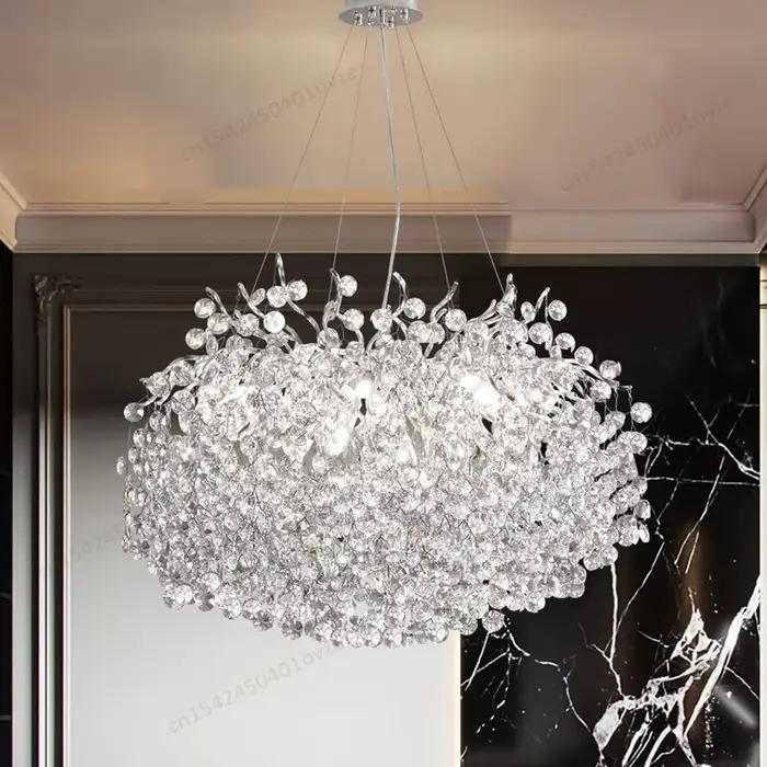Lustre en cristal moderne or lumineux pour salon chambre à coucher salle à manger cuisine restauration boutique de vêtements café installation facile et durable