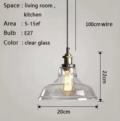 Lampe suspendue en verre de Style rétro nordique, luminaire décoratif d'intérieur, idéal pour un Res