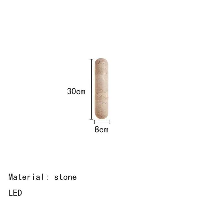 Lampe murale en travertin jaune naturel, applique longue de 30/60/90cm, pour chambre à coucher, écla
