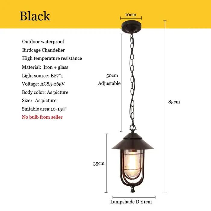 Lustre d'extérieur américain, étanche, simple, pour balcon, jardin, couloir, villa, cour familiale,