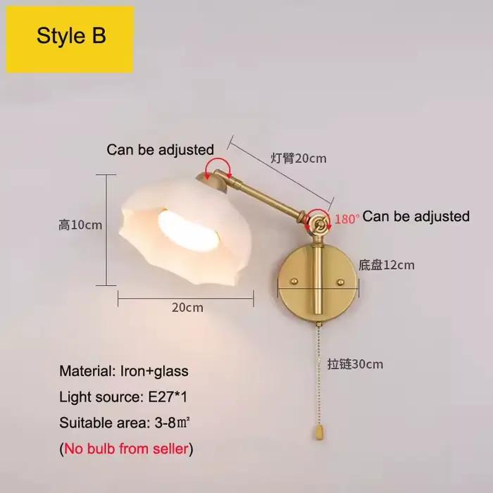  Lampe murale moderne pour chambre à coucher, lampe de lecture à bras articulé rotatif, interrupteu