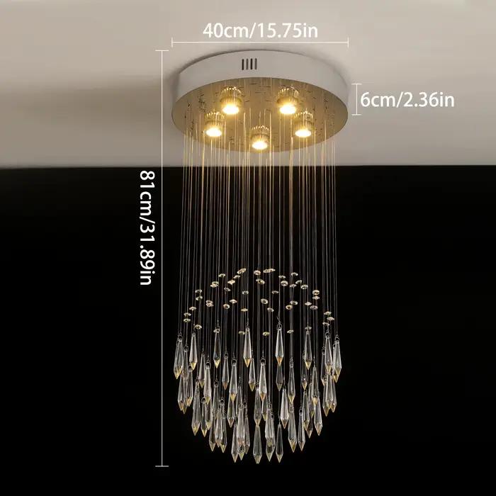 Plafonnier LED suspendu en cristal acier inoxydable modern lustre pour salon salle à manger occasions spéciales