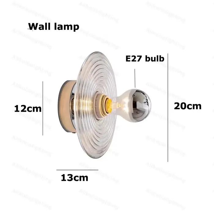 Lustre LED 2026 en verre bleu transparent à niveaux, intensité réglable, pour salon