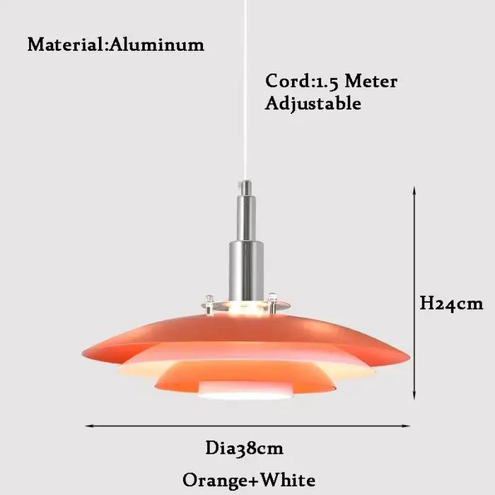 Lampe suspendue design mid-century dégradée blanc-rouge pour salle à manger cuisine et autres pièces de la maison