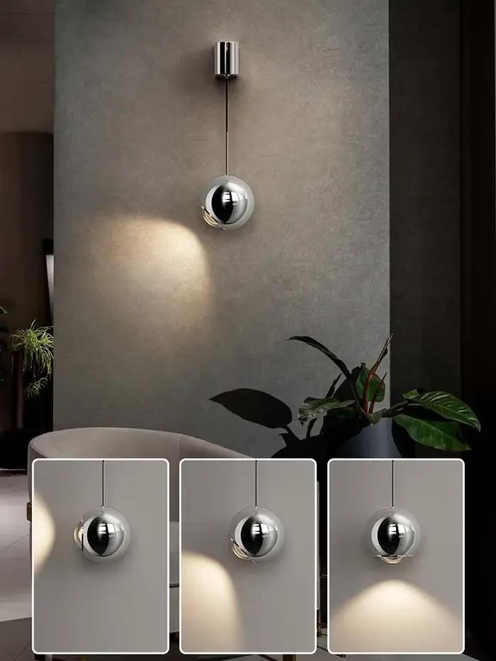 Lampe de chevet murale moderne avec finition en aluminium plaquée pour chambre, salon, et pièces d'étude occasions spéciales