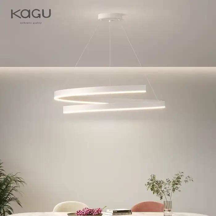 Lustre en spirale noir blanc moderne pour salon chambre salle à manger cuisine intérieur variable montage en surface LED 249-2000 lumens trois sources lumineuses