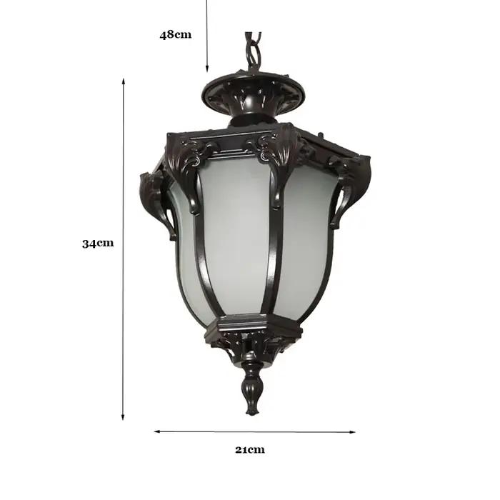 Lampe Suspendue Rétro d'Extérieur en Europe, Luminaire Décoratif, Idéal pour un Jardin, un délégatio