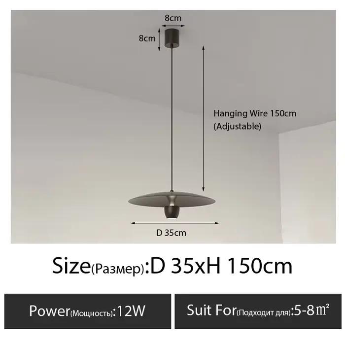 Plafonnier LED suspendu au design minimaliste moderne, luminaire décoratif d'intérieur, idéal pour u