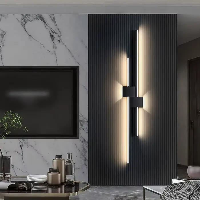 Lampe murale moderne en aluminium pour salon, chambre à coucher, entrée et étude avec éclairage LED à intensité variable pour créer des ambiances élégantes