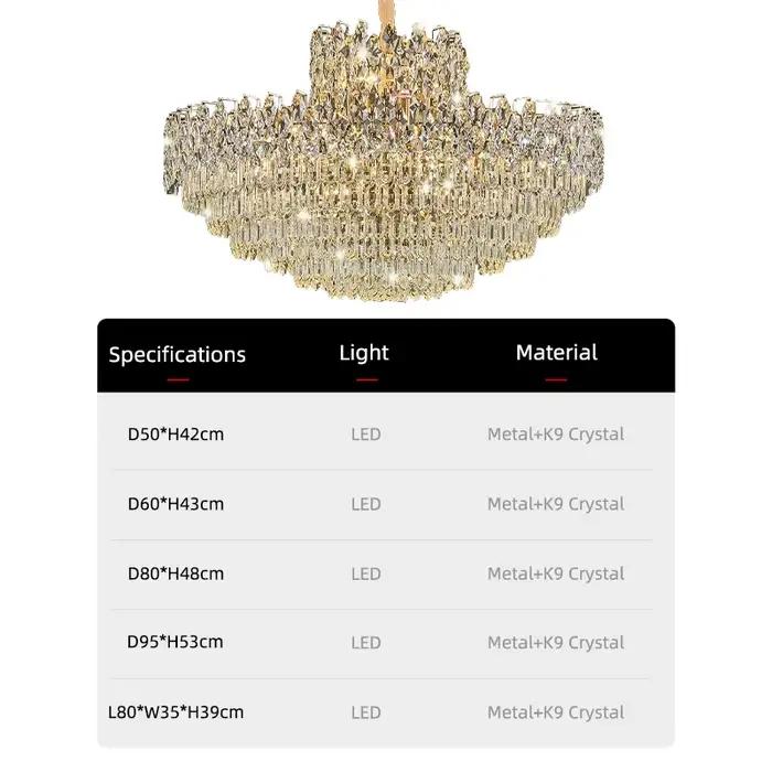 Lustre en Cristal de Luxe Modern Style Lampe Suspendue pour Salon Restaurant Eclairage Élégant Occasion Spéciale