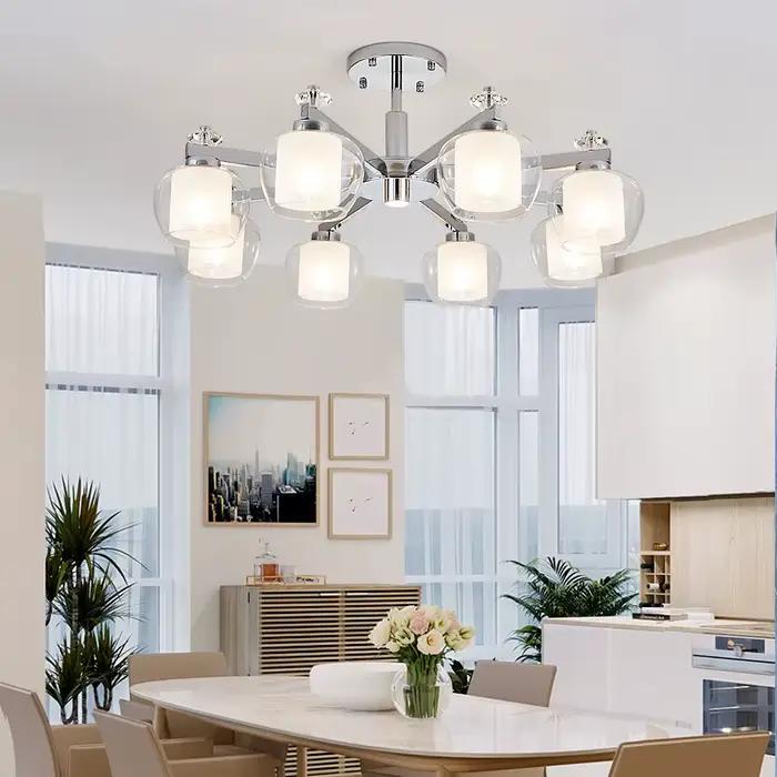 Luminaire suspendu LED contemporain avec télécommande pour éclairage intérieur élégant et adaptable pour salon, bureau et chambre