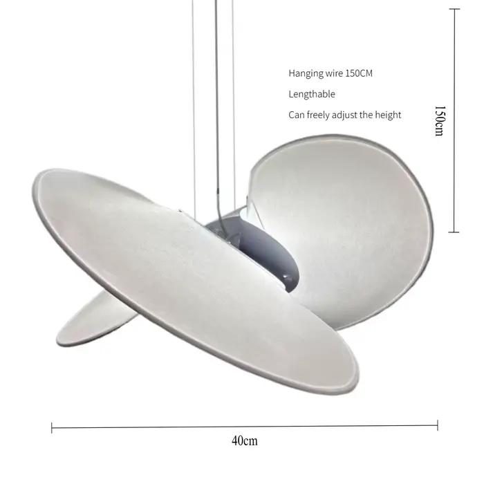Lustre Villa Loft, lampes suspendues LED en tissu de soie blanche italienne, luminaire d'ambiance po