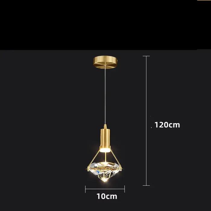 Moderne cuivre cristal suspension de luxe Led suspendu plafonnier chevet Suspension luminaire pour c
