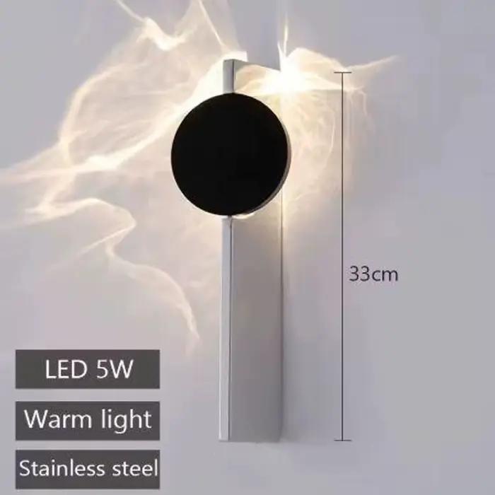 Applique murale LED minimaliste en acier inoxydable, lampe murale d'intérieur moderne pour salon et