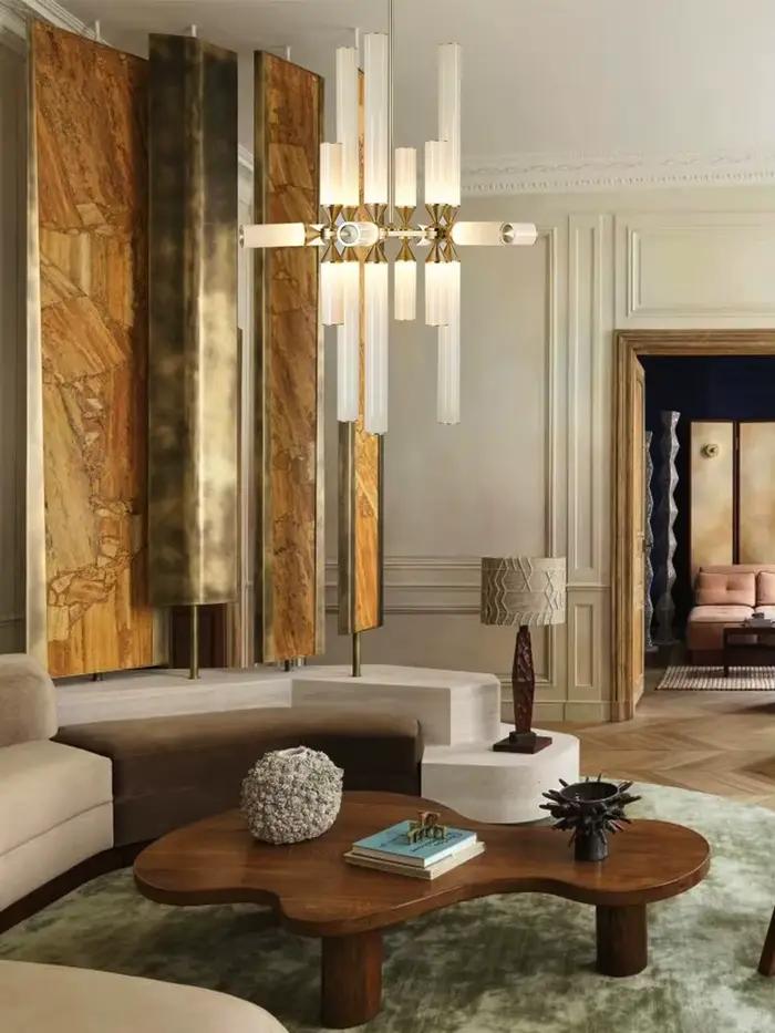 Lustres en verre design Art Déco élégants aluminium pour maison lampes LED intérieures à intensité variable pour salon occasions spéciales