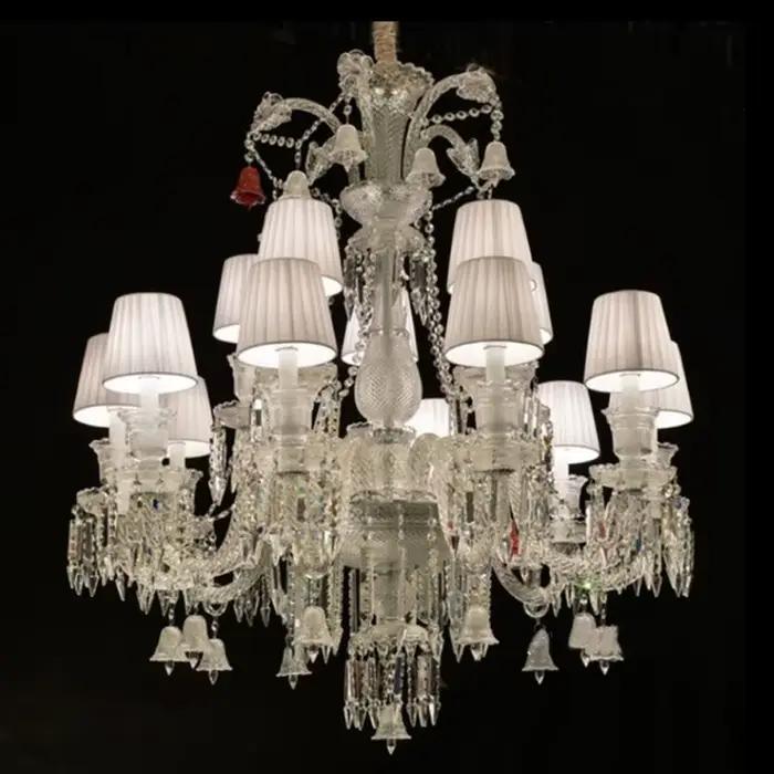 Grand lustre de plafond en cristal de luxe pour hôtel, mariage et intérieur élégant