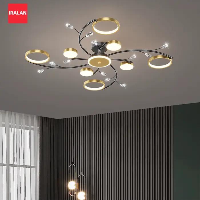 Lustre de Plafond Luxe Cristal Design Moderne Intensité Variable Pour Salon Chambre Bureau Hôtel Occasions Spéciales
