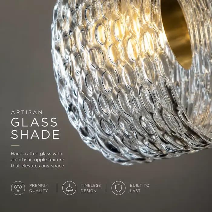Lampe suspendue de luxe en verre bleu cuivre lampe de chevet moderniste pour chambre à coucher décoration intérieure élégante et sophistiquée