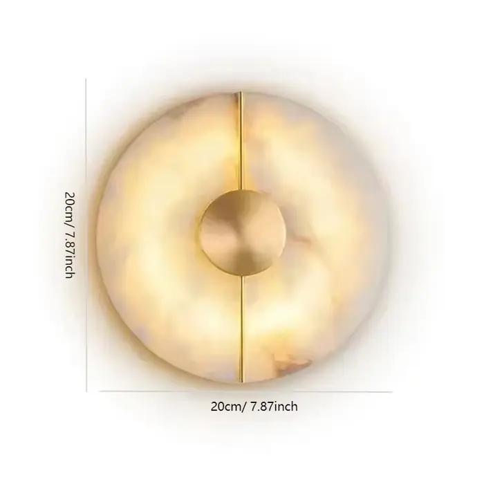 Applique murale en albâtre naturel, luminaire moderne en marbre pour chambre à coucher, salon, coulo