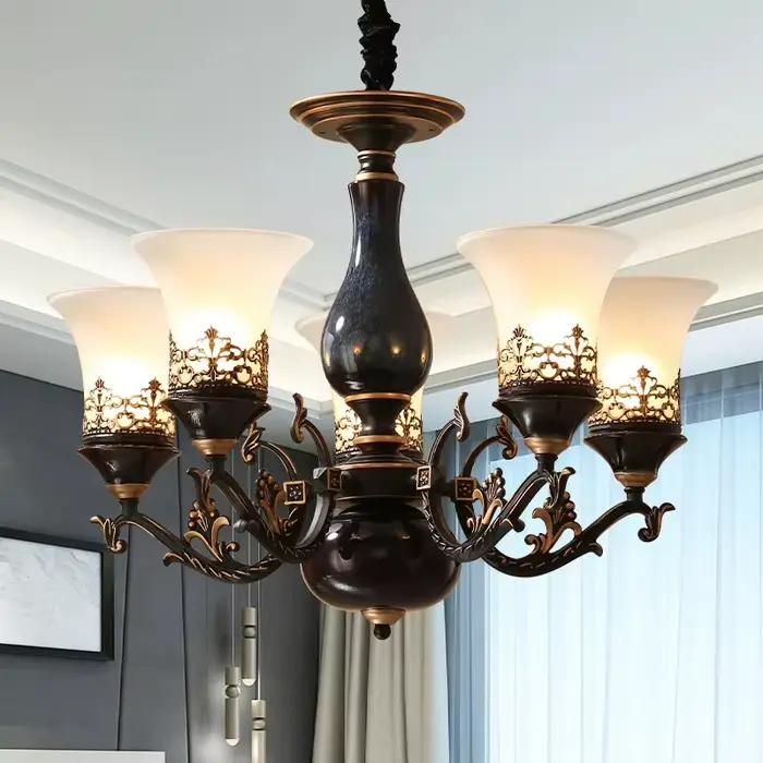 Lampe suspendue Led rétro française pour salon chambre à coucher et salle à manger élégante et sophistiquée avec interrupteur tactile modernité et durabilité
