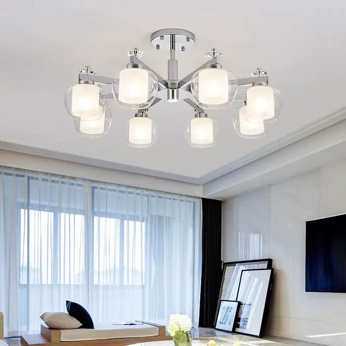 Luminaire suspendu LED contemporain avec télécommande pour éclairage intérieur élégant et adaptable pour salon, bureau et chambre