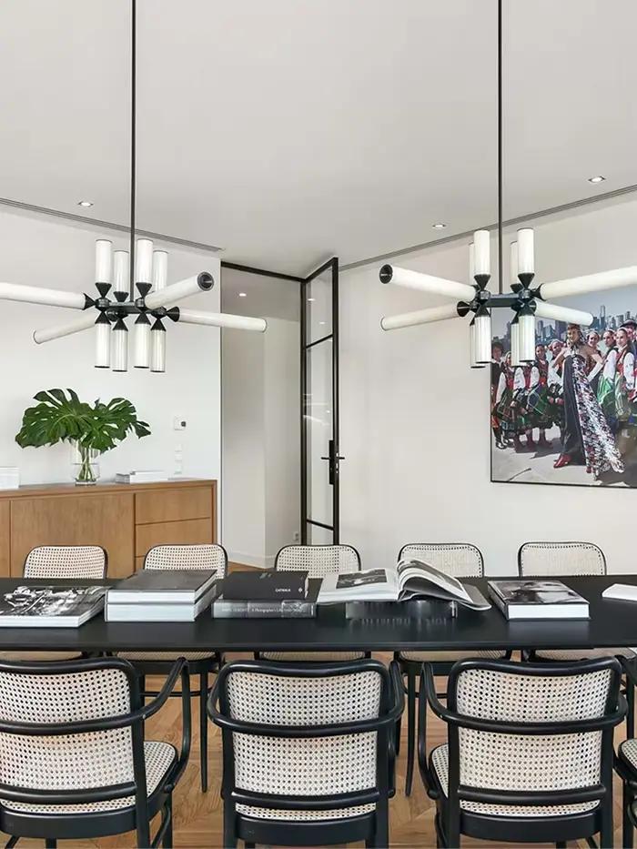Lustres en verre design Art Déco élégants aluminium pour maison lampes LED intérieures à intensité variable pour salon occasions spéciales