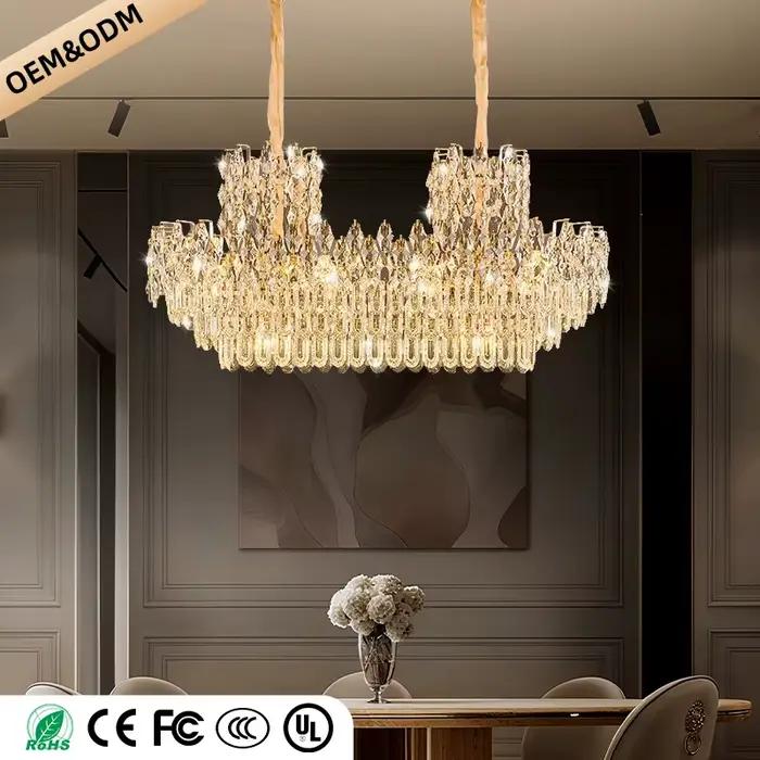 Lustre en Cristal de Luxe Modern Style Lampe Suspendue pour Salon Restaurant Eclairage Élégant Occasion Spéciale