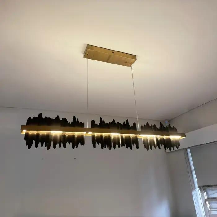 Lustre moderne design iceberg lampe suspendue LED pour salle à manger restaurant illumination cuisine or noir acier inoxydable