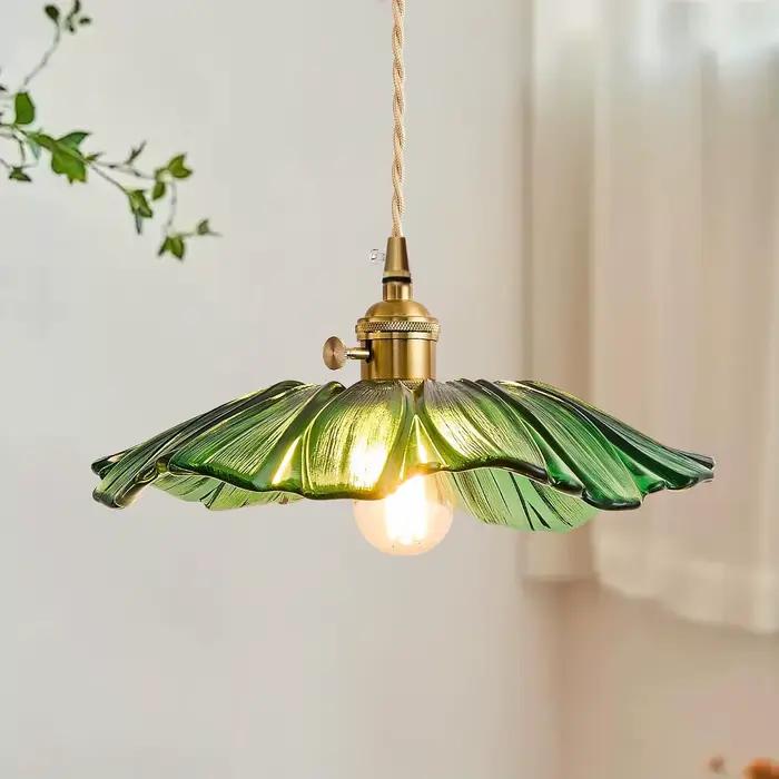 2025 classique rétro en laiton verre suspension lumière chaude intérieur chambre chevet salle à mang
