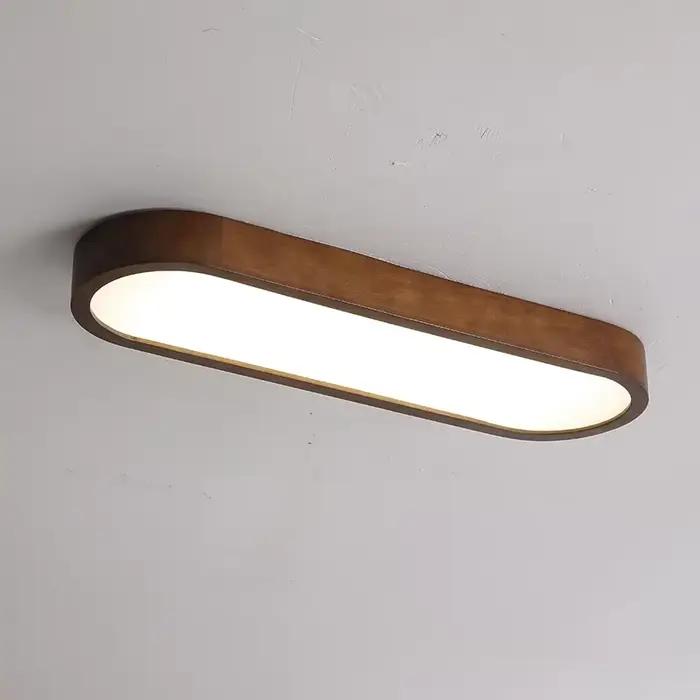 Plafonnier LED moderne en bois grainé pour salon, salle à manger, chambre à coucher éclairage durable et moderne