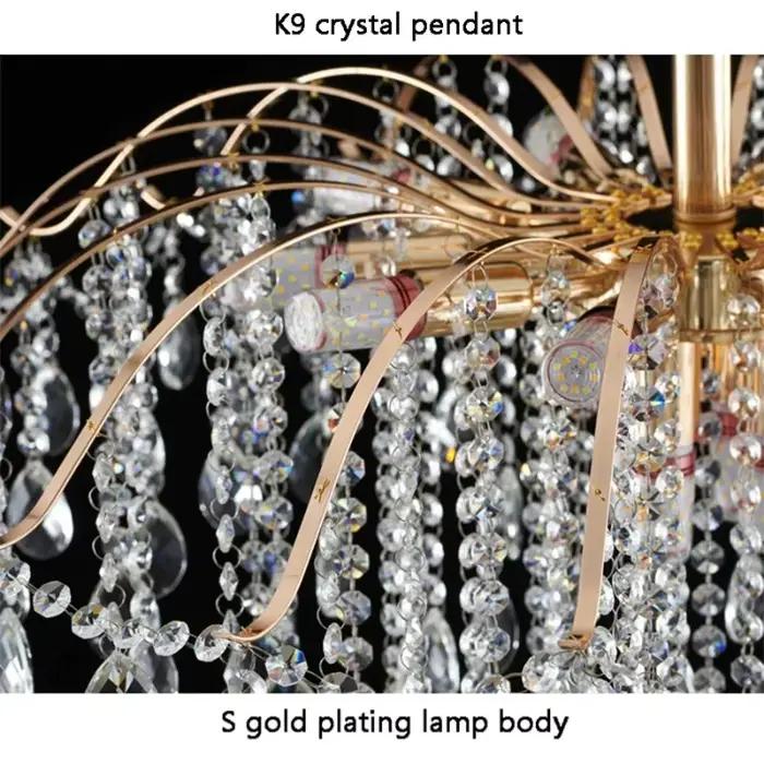 Lustre de plafond moderne de luxe à LED en or pour éclairage quotidien de salon, cuisine, chambre à coucher, entrée et étude